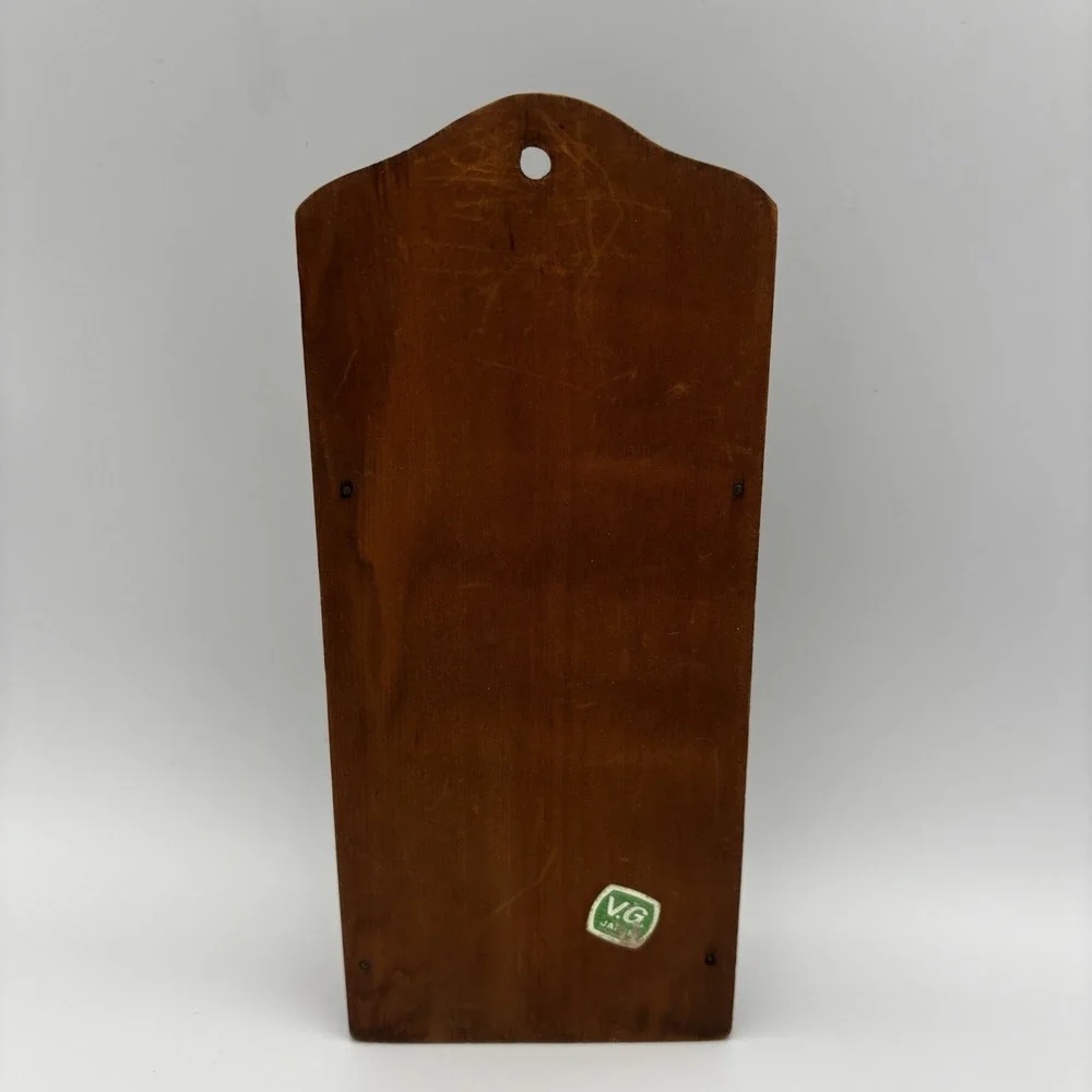 Vintage Victor Goldman Wood Knife Holder Copper Rooster Accent 5-Slots WallMount